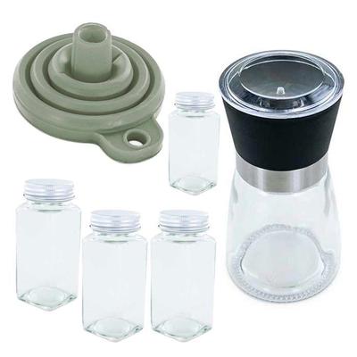 Коробка для специй с мельницей, воронкой и; 4 бутылки