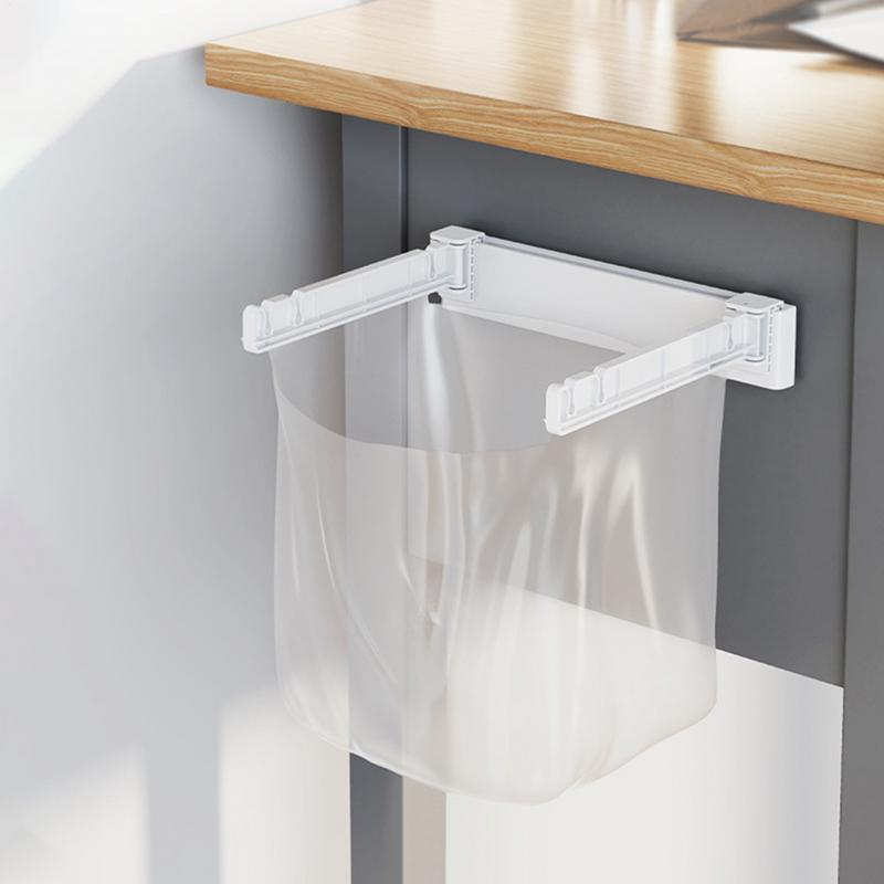 Trash Bag Holder Stand Waste Pouch Holder Wall Mounted Folding Heavy Duty Trash Bag Rack For Garage RV Bathroom Under Sink Door