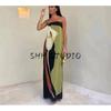 Spring New Women clothes European and American Holiday Style Sexy Backless Slim fit Slimming Sheath Print Tube Top Dress