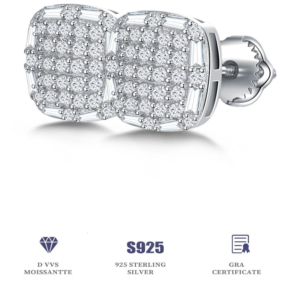 Certified D VVS1 Moissanite Stud Earrings 925 Sterling Silver 0.006ct-0.04ct New