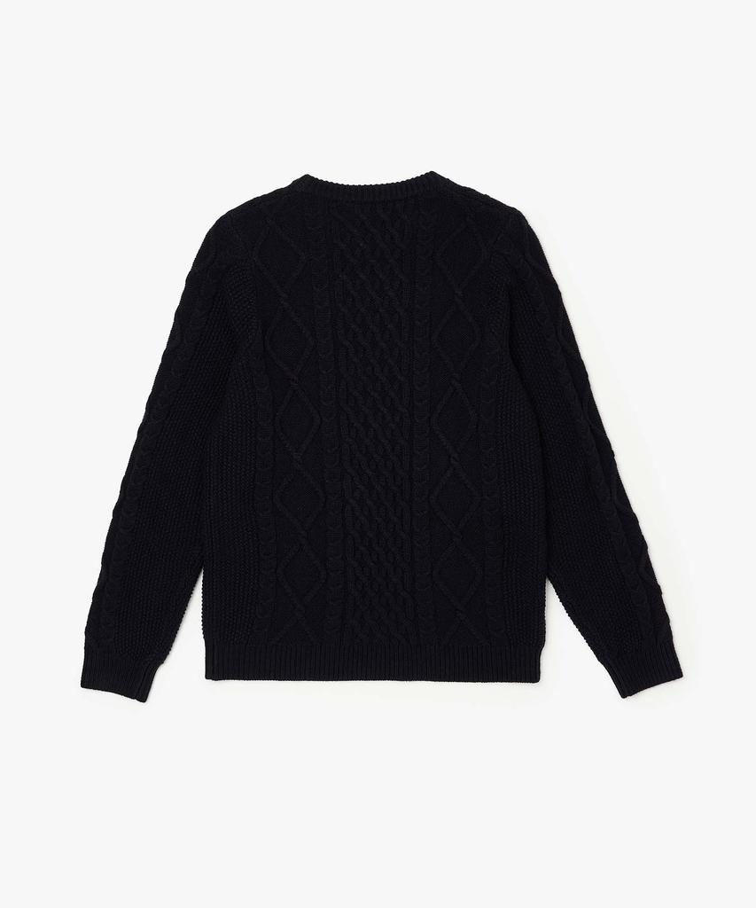 PLAC WOMEN Cable Basic Round Neck Knit Dark Navy