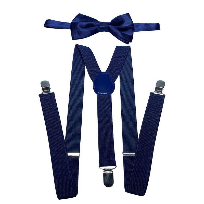 Классический комплект подтяжек и галстука-бабочки, регулируемые эластичные подтяжки с Y-образной спинкой шириной 2,5 см и 3 зажимами, тканый предварительно завязанный галстук-бабочка шириной 12 см, один размер для мужчин и женщин