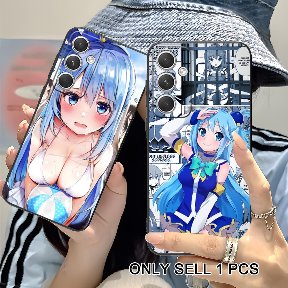 Konosuba Аква Матовый ТПУ Чехол для Мобильного Телефона для Samsung Galaxy S26 S25 S24 S23 S22 S21 S20 Note20 Plus FE Ultra Цветной Чехол