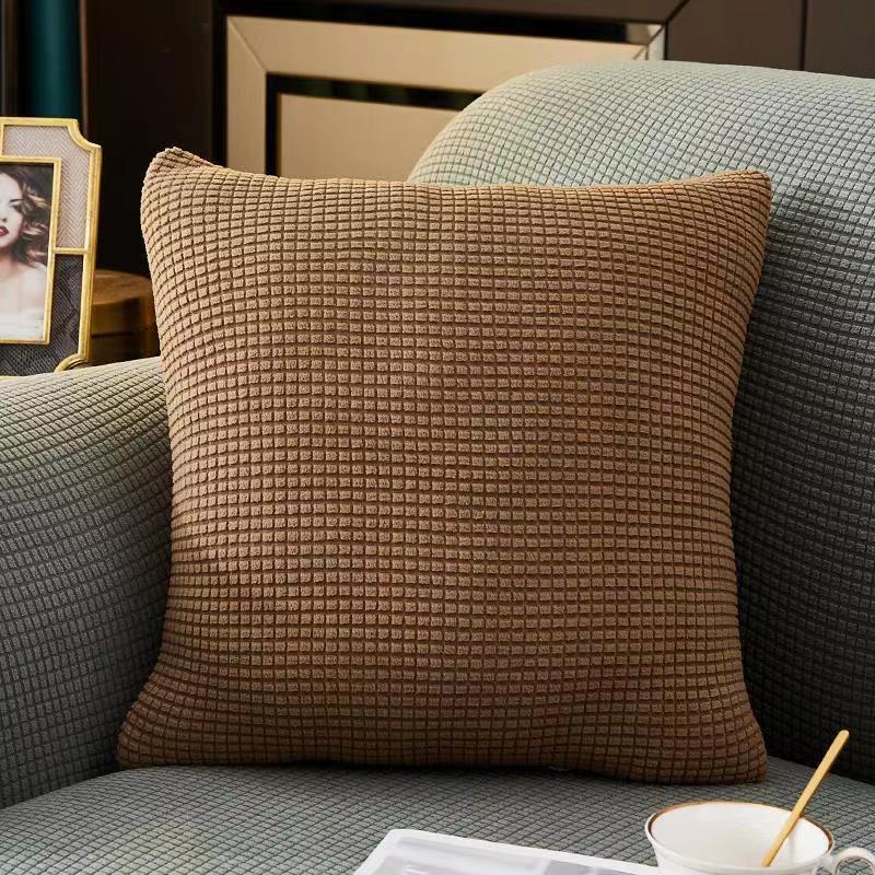 Solid Color Living Room Waffle Honeycomb Square Pillow Cushion Cover Cushion Cover Simple Sofa Pillow Cushion Cushion Cover