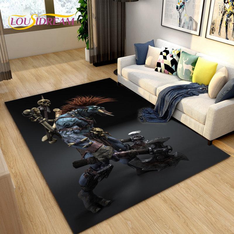 3D World of Warcraft , WOW Game Area Rug Large ,Carpet Rug for Living Room Bedroom Sofa Doormat Decoration ,Kids Non-slip Floor Mat