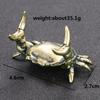 1 Pcs Crab Figurine Toy Ornament Alloy Weightlifting Crab Pen Holder Organizer Bronze Crab Sculpture Statue Desktop Ornament