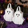 Holiday Snack Bags for School Halloween Ghost Cardboard Gift Bag, Cute Candy Goodie Reusable Small with Handle Birthday, Trick or Treat