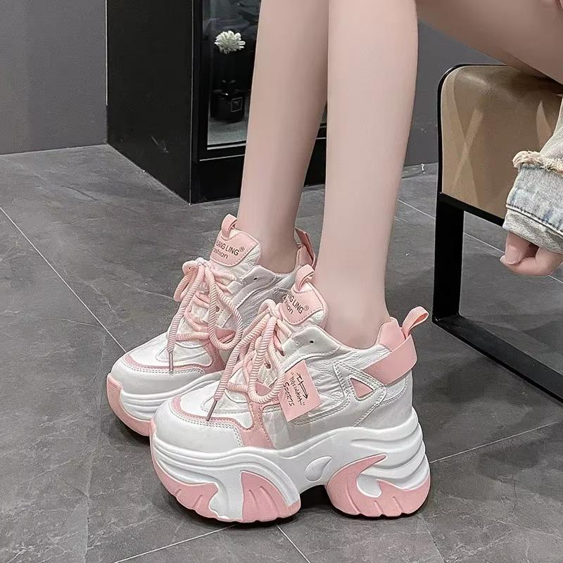 Женские кроссовки на высокой платформе 2025, спортивные женские кроссовки на толстой подошве, вулканизированная обувь, женские массивные кроссовки, zapatillas mujer 10 см