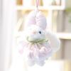 Soft Polyester Bunny Plush Toy With Floral Pattern For Women Purse Charms