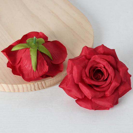 5 Pcs Artificial Rose Flower Heads Realistic Fake Silk Rose Head for Home DIY Flower Wall Wedding Party Birthday Baby Shower Decor