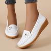 Women's Flower Decor Flat Loafers, Casual Solid Color Slip On Shoes, Lightweight & Comfortable Shoes