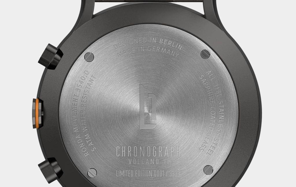 Lilianthal Berlin Limited Edition Chronograph Watch with Date Made in Gray Display, Germany, C01-LE-VOLII-B023F, Men's,