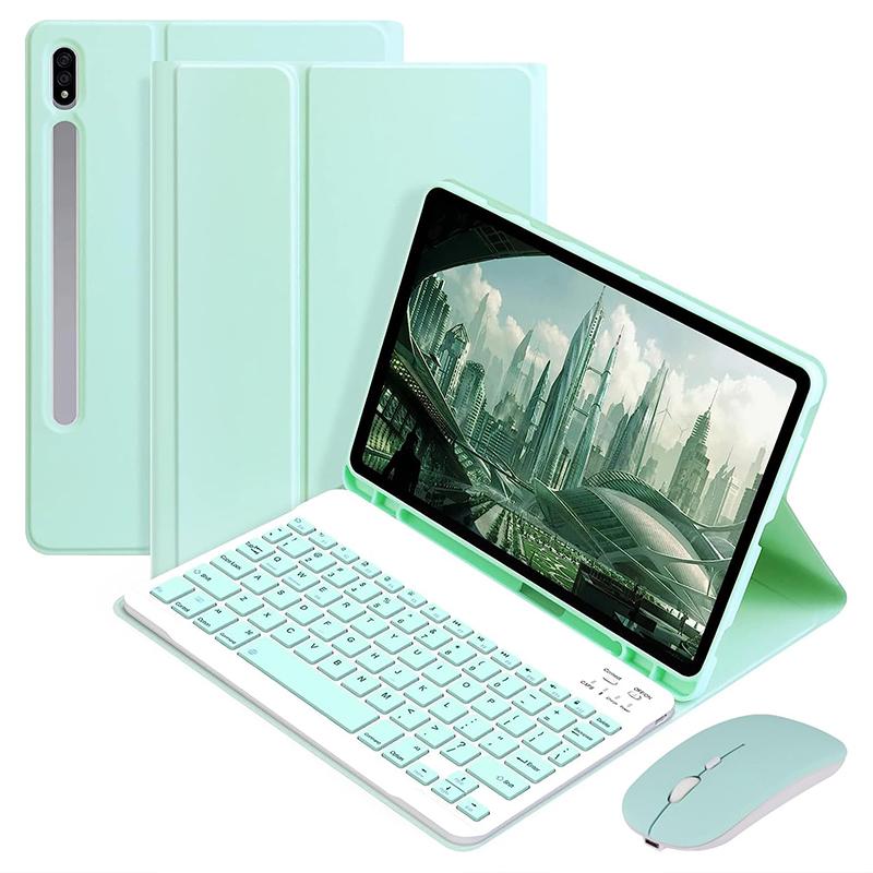 Чехол с Bluetooth-клавиатурой для планшета Samsung Galaxy Tab S6 Lite 10,4 A8 10,5 S7 S8 S9 11 дюймов S7 FE S8 S9 Plus 12,4 дюйма, мягкий силиконовый защитный чехол
