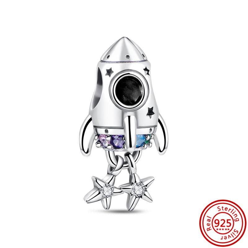 Медь 925 пробы Прозрачный циркон Снежинка Гербарий Крылья ангела и Сердце Сверкающие бусины Подходят для оригинального браслета Pantaro с шармами DIY Циркон