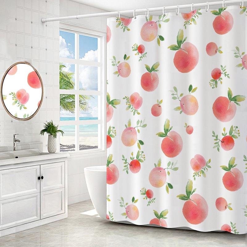 Узорчатая напечатанная водонепроницаемая противоплесневая занавеска для душа телескопическая штанга комплект занавеска для ванной комнаты занавеска для ванной комнаты