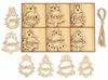 Inkdotpot 18pcs Christmas Ornaments, Unfinished Wooden Laser Cutouts Tree/Bell Shaped Embellishments Hanging Ornament