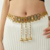 Ретро Ромбовидные Колокольчики Бахрома Жемчужная Поясная Цепочка Женская Мода Темперамент Цепочка для Тела Богемный Этнический Стиль Поясные Украшения