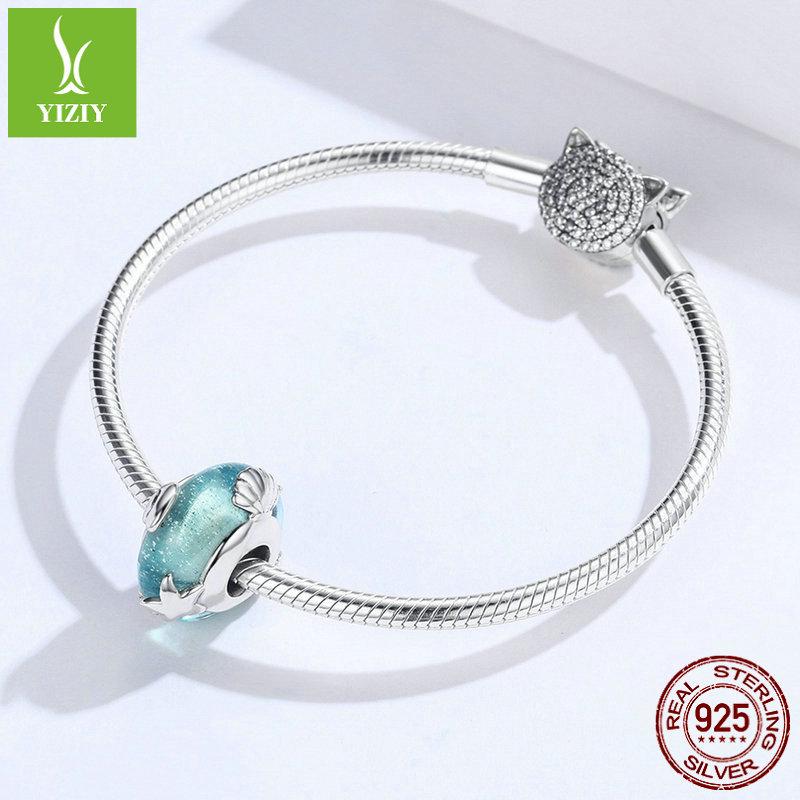 Ювелирные изделия из стерлингового серебра 925 пробы с бисерным стеклом «Океанский мир»