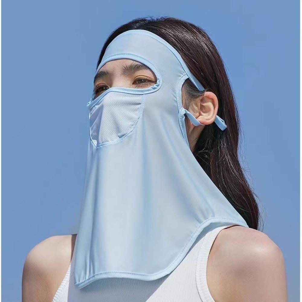Защитная маска для лица от УФ-лучей, накидка из ледяного шелка, солнцезащитная шаль, модная вуаль для защиты от солнца для велоспорта