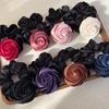 Retro Velvet Rose Flowers Hair Scrunchies for Woman Girl Temperamen Solid Headband Rubber Band Female Party Hair Tie Accessories