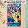 Beach TowelSpongeBob Custom Name Text Personalized Soft Towel for Beach Pool Indoor Home Decor Gift