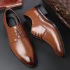 Men Breathable Leather Shoes Formal Business Shoes Pointed Toe Lace Up Wedding Shoes Men Large Size Amazon Shoes for Men