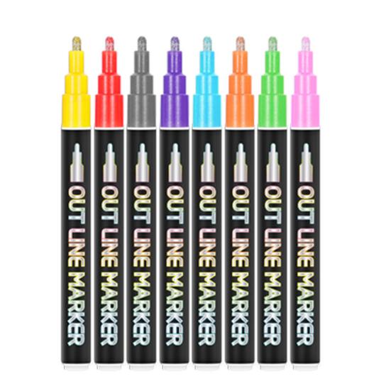 8/12/20 шт. мерцающие маркеры с двойной линией и кончиком 1-3 мм, чернила без запаха, гладкие металлические ручки для письма для изготовления карточек, надписи, художественный рисунок своими руками