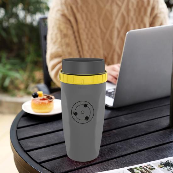 Портативная изолированная дорожная кружка Twizz Cup с соломой, герметичная закручивающаяся конструкция, без крышки, сохраняет тепло, 2 часа в холоде, 6 часов, эргономичная кружка для питья