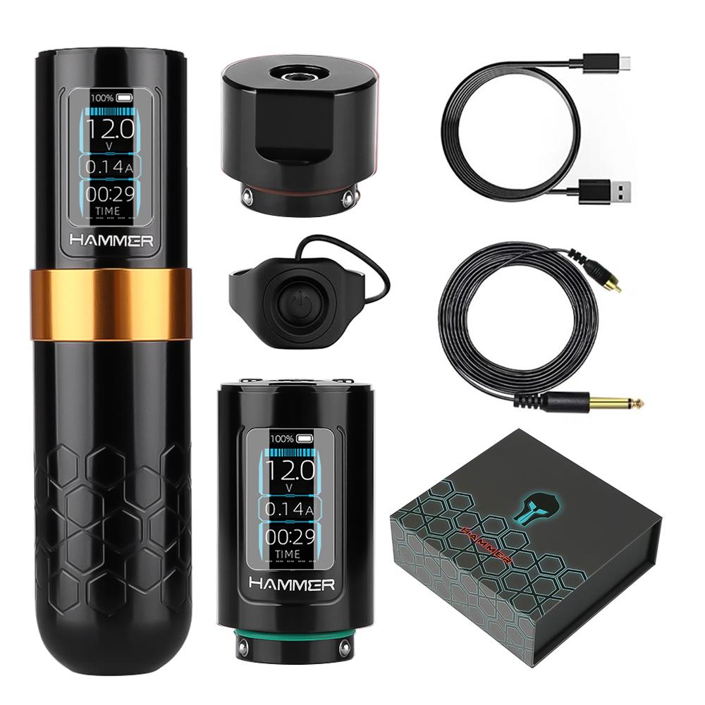 Беспроводная тату-машинка с вращающейся ручкой, мощный бесщеточный мотор с ходом 4 мм для тату-мастеров, кольцевой переключатель