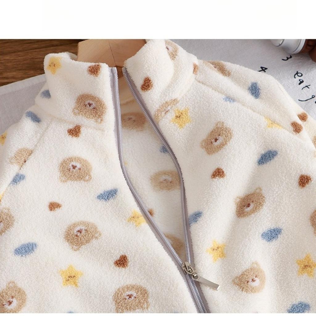 Plush, Thickened Set, Children's, Home Clothing, Warm Set, Children's Clothing, Two Piece Set