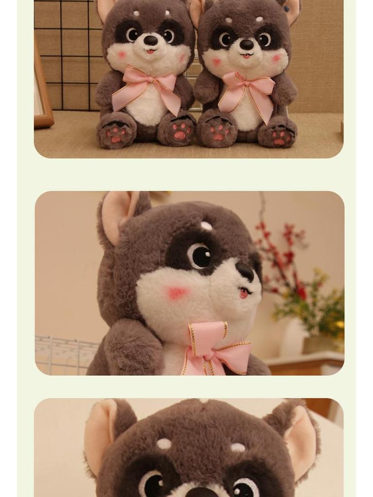 Милая плюшевая игрушка Енот в галстуке-бабочке - Тряпичная кукла для девочки и подарок на день рождения