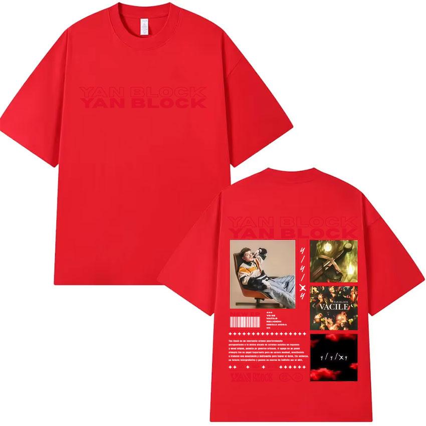 Yan Block Album Punk Harajuku T Shirt Men's Casual High Quality T-shirts Cotton Short Sleeve Oversized Tee Shirts Fans Gift
