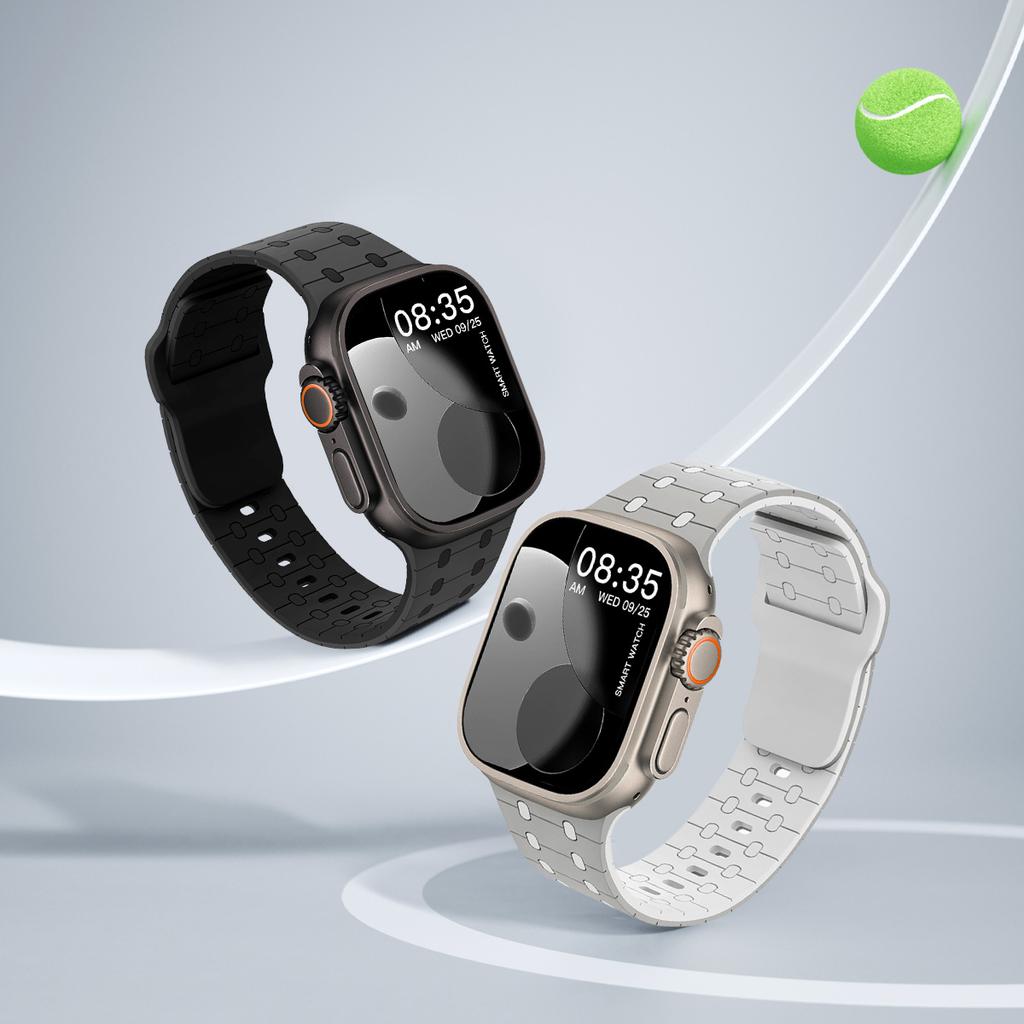 Силиконовый ремешок Для Apple watch Ремешок 45мм 41мм 44мм 49мм 40мм 38 42мм 46мм браслет correa iwatch Серия 10 9 8 7 6 5 3 SE Ultra