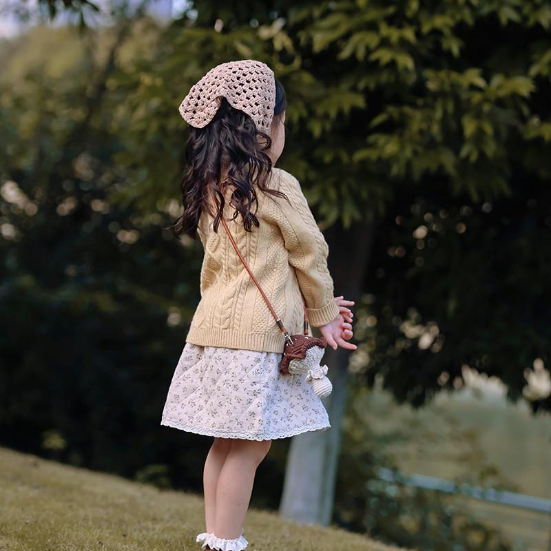 Whimsical Design Mushroom Childrens Bag Cozy Knitted Fabric Ideal Kids For