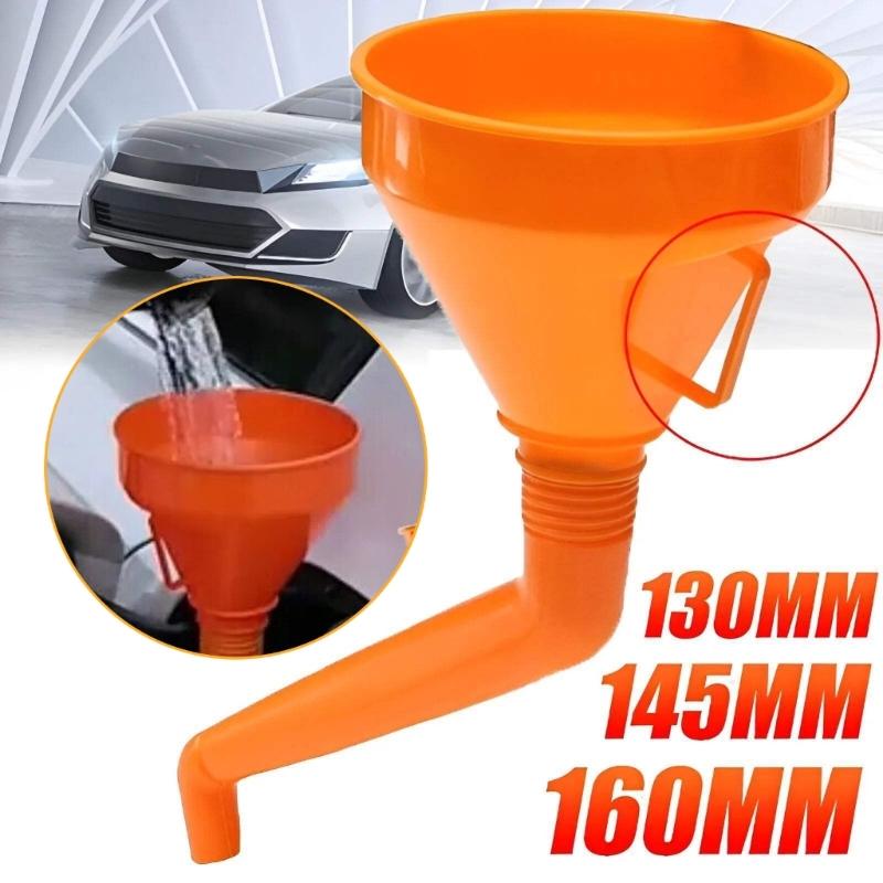 Plastic Funnel with Double Bend & Integrated Filter Spill Proof Funnel for Efficient Straining & Spill Prevention