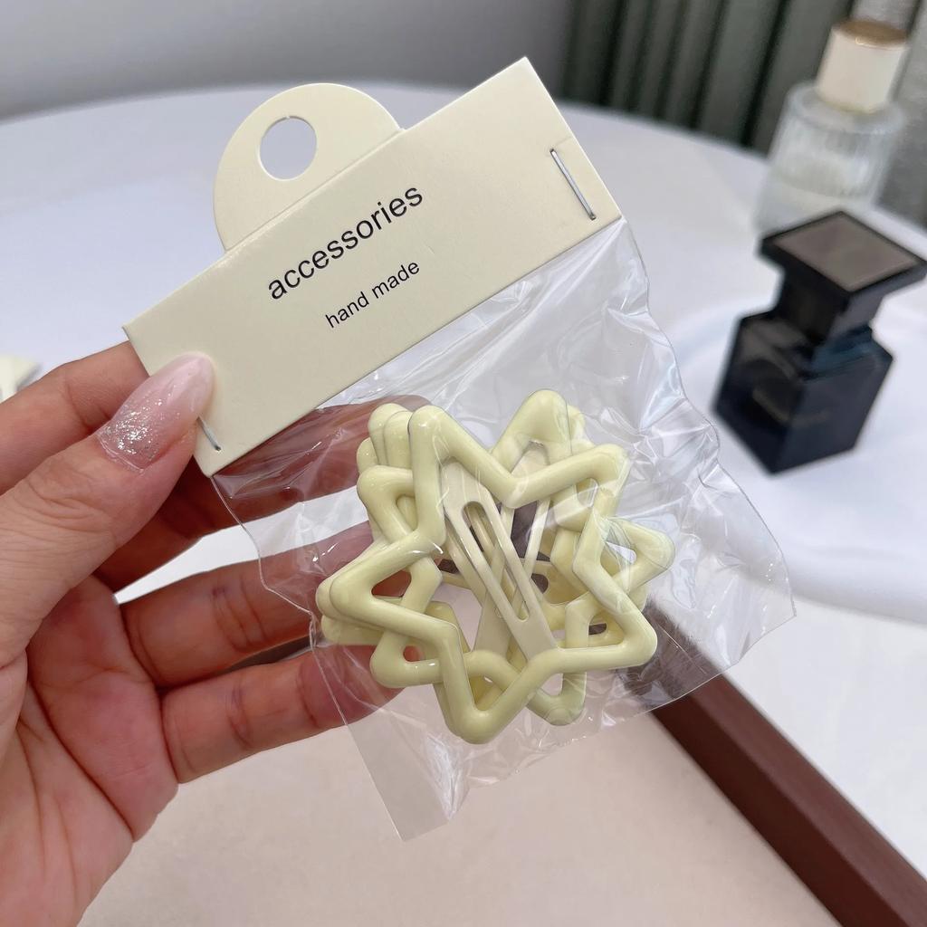 5 шт., шпильки-невидимки для девочек в виде звездочек конфетного цвета, крутые металлические заколки для волос в виде пентаграммы для девочек, аксессуары для головных уборов в стиле Харадзюку