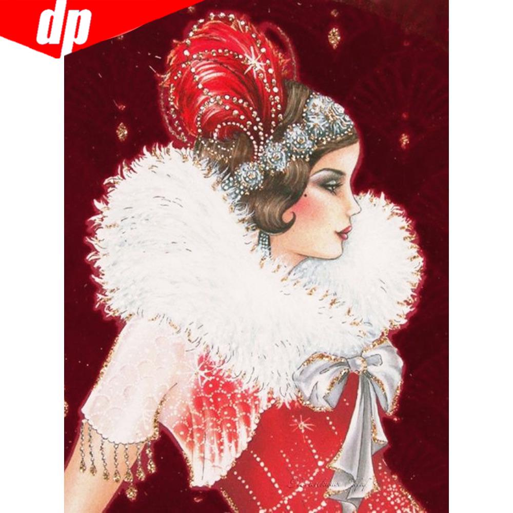 5D Diamond Painting Portrait Diamond Mosaic Beauty Full Diamond Embroidery Picture Rhinestone