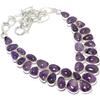 Аметист драгоценный камень ручная работа 925 серебряное ювелирное ожерелье 18 дюймов JCN484-175
