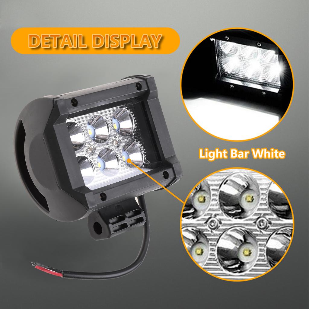 2 шт. 18 Вт 1500 лм светодиодные прожекторы для бездорожья, яркие противотуманные фары для лодок, фары для дальнего света, светодиодные рабочие фары