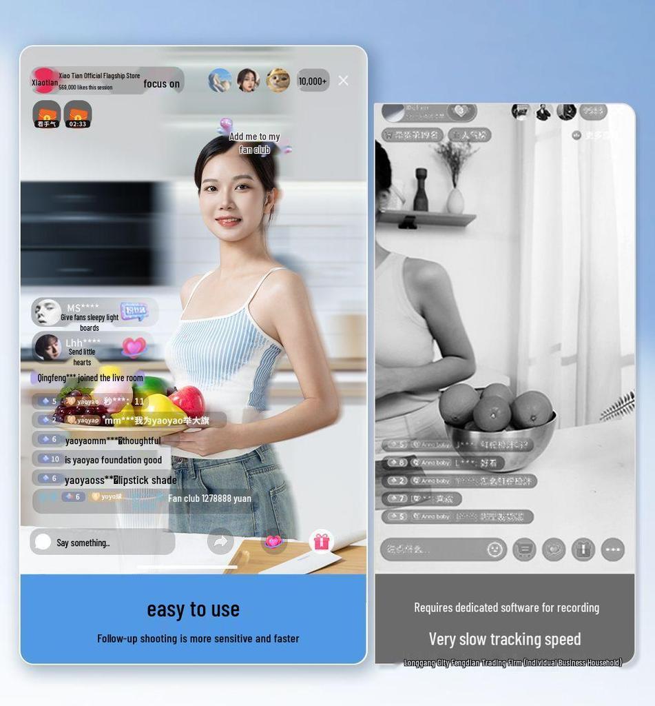 Xiaotian 360° Rotating Face Tracking Gimbal: Anti-Shake Stabilizer & Live Streaming Stand