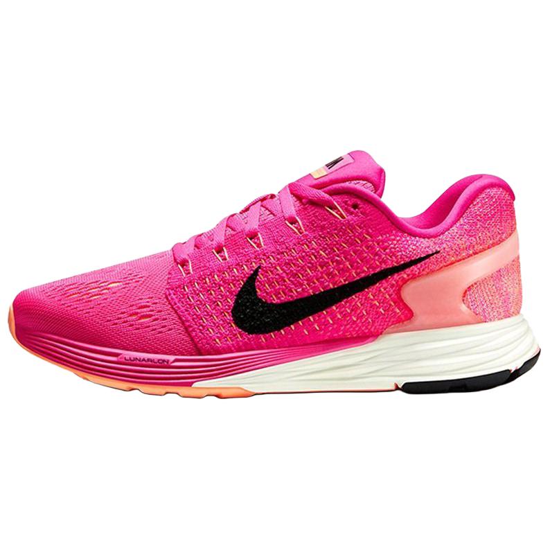 Nike LunarGlide 7 Розовый Фольгированный Женские Кроссовки Черный Розово-Пудровый 747356-600