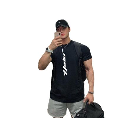 Летняя спортивная одежда Do The Work, мужская спортивная одежда для спортзала с круглым вырезом и принтом, модная повседневная футболка для фитнеса, бодибилдинга, футболка с коротким рукавом из чистого хлопка