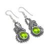 Серьги из стерлингового серебра 925 пробы с натуральным драгоценным камнем перидот 1,93 дюйма F7k73