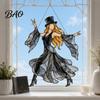 Lightweight Acrylic Sun Catcher Dancing Lady Catcher, Hanging Ornament, Bohemian Gothic Woman Window Spinner, Gift for Mom Grandma Wife Dance Wall