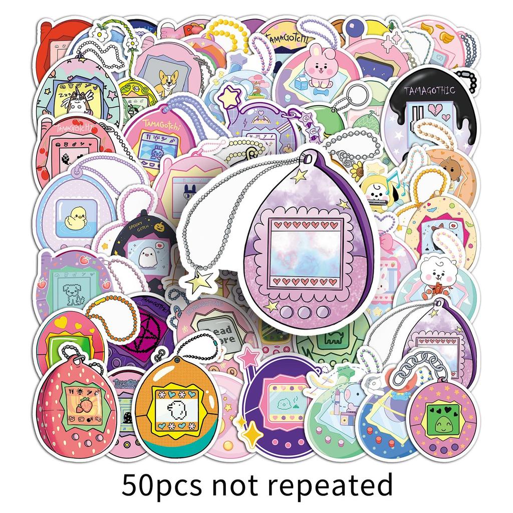 50 Electronic Pet Graffiti Stickers Personalized Cartoon Cute Decorative Decorative Water Cup Mobile Phone Gum Stickers