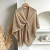 Womens Oversized Buckle Shawl Cloak Cotton Ice Blend Versatile Lazy Style Winter