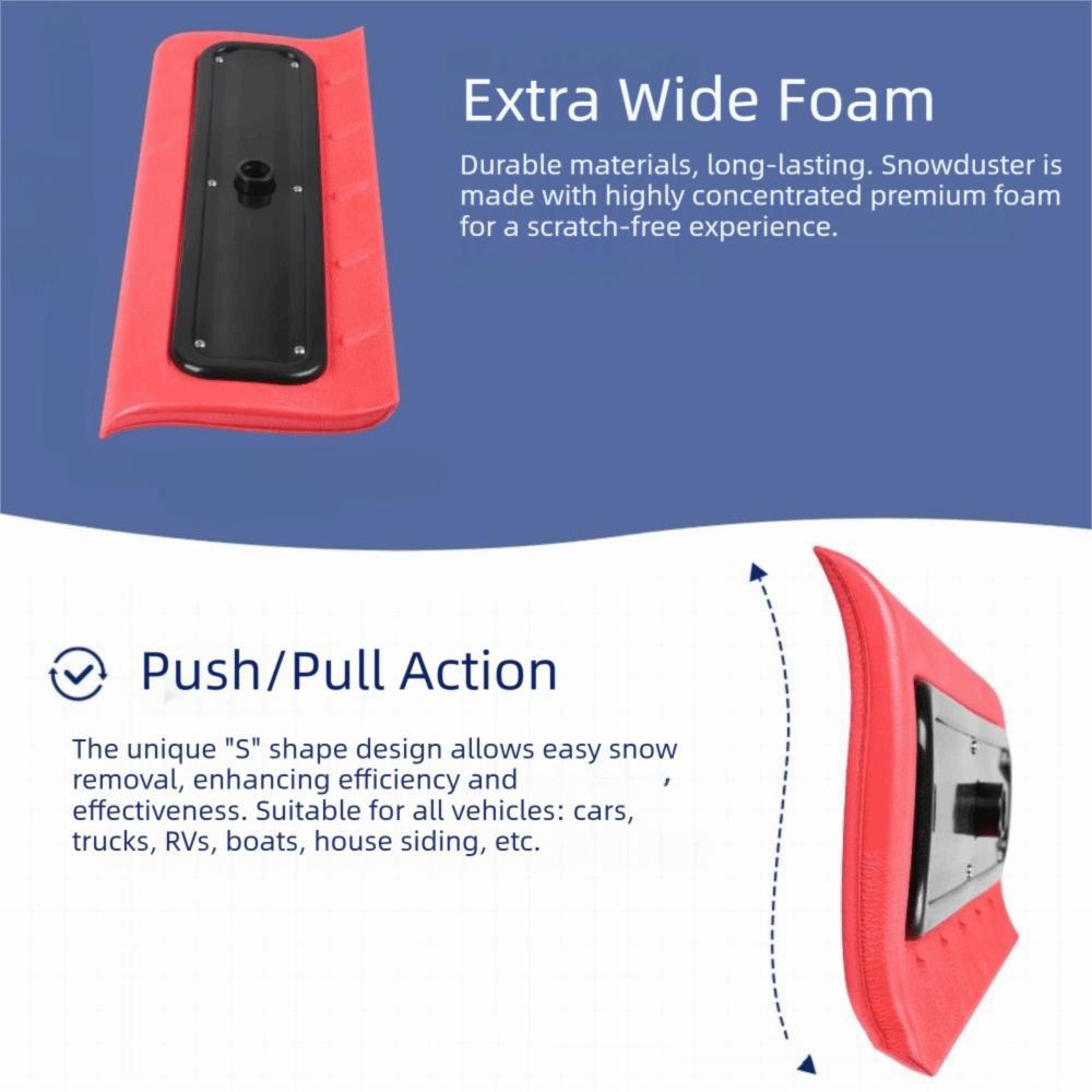 Foam Snow Broom Light Snow Brush High-Altitude Designed For Roofs Foam Head Foam Head Roof Snow Rake Winter