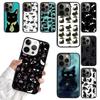 Черный Кот Мультяшный Милый Чехол Для Телефона Для iPhone 17 Air 16 15 14 plus 11 12 13 Pro Max coque Чехол Оболочка