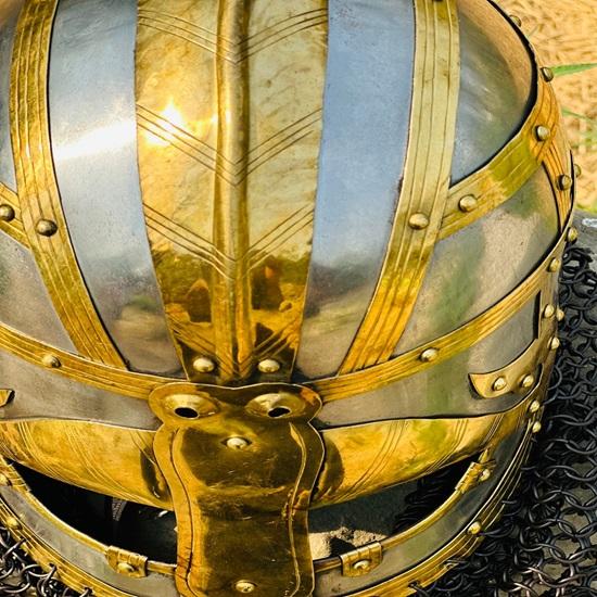 Viking Chainmail Helmet Vandal Medusa Steel and Brass Helmet Chainmail Hand Forged Armor Helmet Best Gift