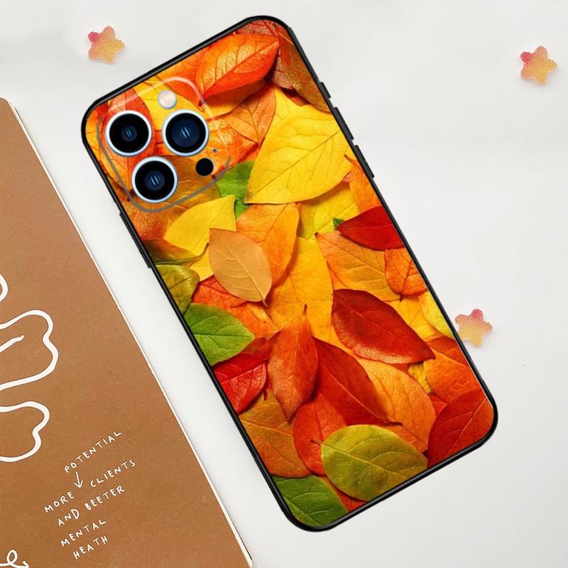 Красочный чехол с листьями для iPhone 17 Pro Max 14 13 12 11 15 16 Pro Max mini 16 Plus 16e 17 Air Funda